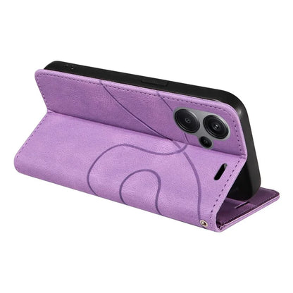 KT Leather Series-1 For Xiaomi Redmi Note 13 Pro+ 5G Case Wallet Phone Cover Color Splicing Lines Pattern