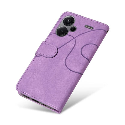 KT Leather Series-1 For Xiaomi Redmi Note 13 Pro+ 5G Case Wallet Phone Cover Color Splicing Lines Pattern