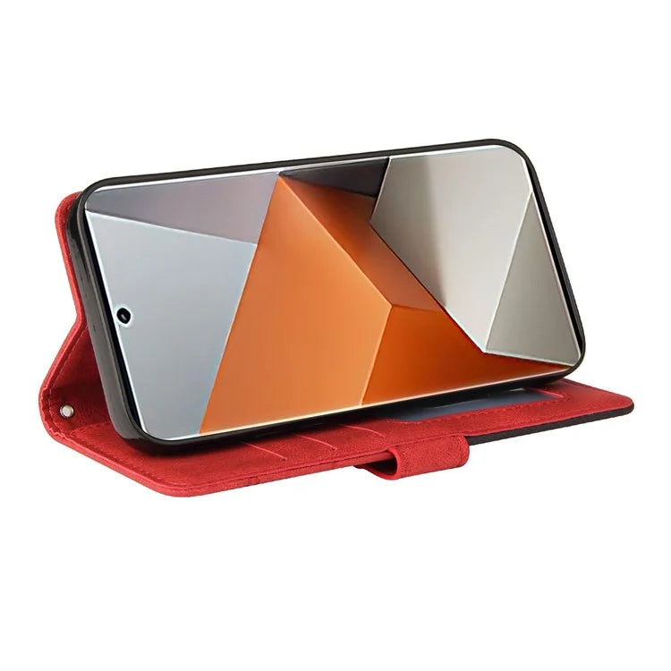 KT Leather Series-1 For Xiaomi Redmi Note 13 Pro+ 5G Case Wallet Phone Cover Color Splicing Lines Pattern
