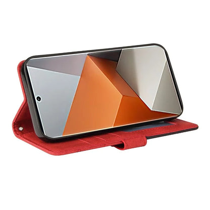 KT Leather Series-1 For Xiaomi Redmi Note 13 Pro+ 5G Case Wallet Phone Cover Color Splicing Lines Pattern