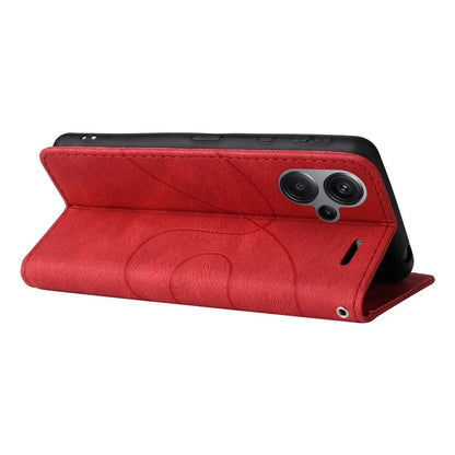 KT Leather Series-1 For Xiaomi Redmi Note 13 Pro+ 5G Case Wallet Phone Cover Color Splicing Lines Pattern