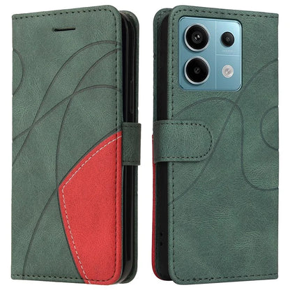 KT Leather Series-1 For Xiaomi Poco X6 5G / Redmi Note 13 Pro 5G Case Color Splicing Flip Stand Phone Cover