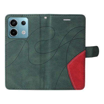 KT Leather Series-1 For Xiaomi Poco X6 5G / Redmi Note 13 Pro 5G Case Color Splicing Flip Stand Phone Cover