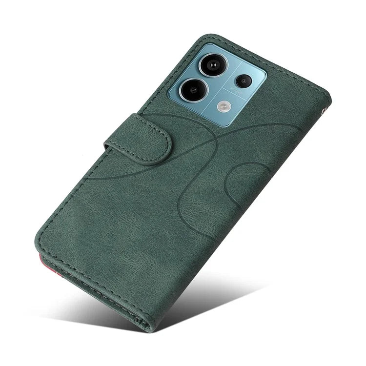 KT Leather Series-1 For Xiaomi Poco X6 5G / Redmi Note 13 Pro 5G Case Color Splicing Flip Stand Phone Cover