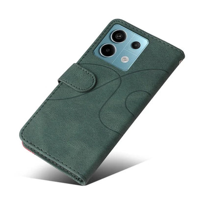 KT Leather Series-1 For Xiaomi Poco X6 5G / Redmi Note 13 Pro 5G Case Color Splicing Flip Stand Phone Cover
