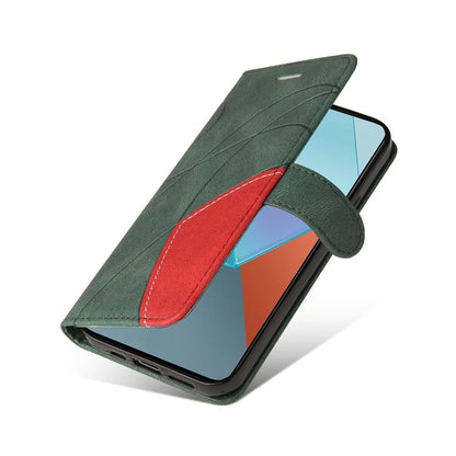 KT Leather Series-1 For Xiaomi Poco X6 5G / Redmi Note 13 Pro 5G Case Color Splicing Flip Stand Phone Cover