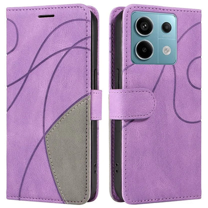 KT Leather Series-1 For Xiaomi Poco X6 5G / Redmi Note 13 Pro 5G Case Color Splicing Flip Stand Phone Cover