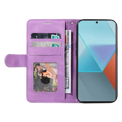 KT Leather Series-1 For Xiaomi Poco X6 5G / Redmi Note 13 Pro 5G Case Color Splicing Flip Stand Phone Cover