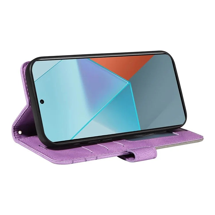 KT Leather Series-1 For Xiaomi Poco X6 5G / Redmi Note 13 Pro 5G Case Color Splicing Flip Stand Phone Cover