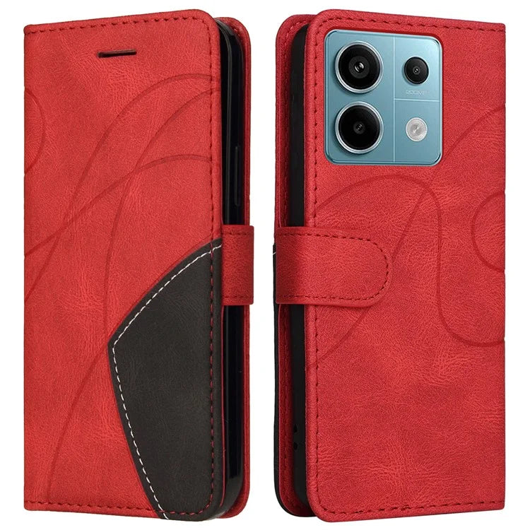 KT Leather Series-1 For Xiaomi Poco X6 5G / Redmi Note 13 Pro 5G Case Color Splicing Flip Stand Phone Cover