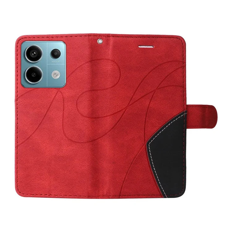 KT Leather Series-1 For Xiaomi Poco X6 5G / Redmi Note 13 Pro 5G Case Color Splicing Flip Stand Phone Cover