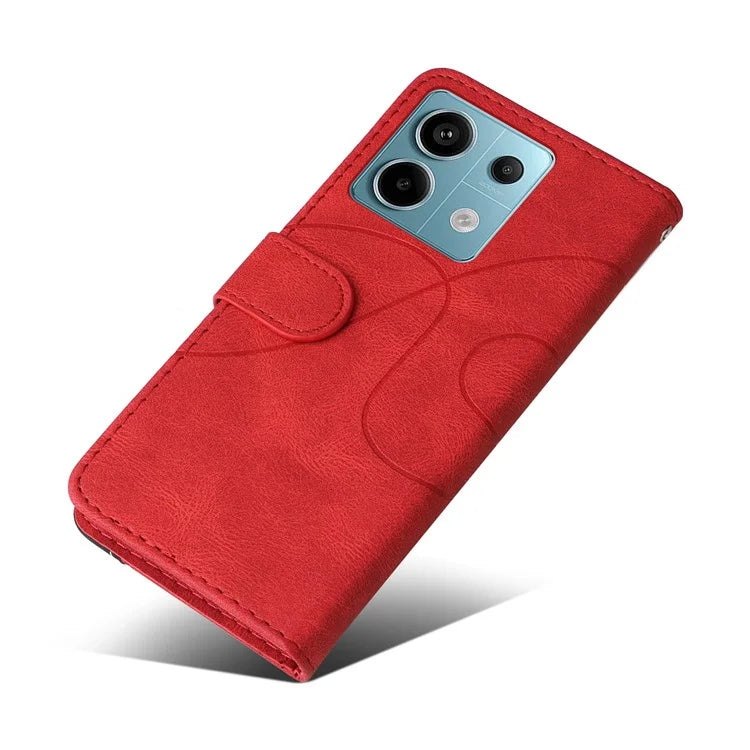 KT Leather Series-1 For Xiaomi Poco X6 5G / Redmi Note 13 Pro 5G Case Color Splicing Flip Stand Phone Cover