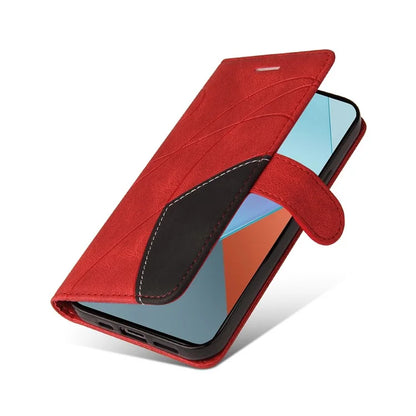 KT Leather Series-1 For Xiaomi Poco X6 5G / Redmi Note 13 Pro 5G Case Color Splicing Flip Stand Phone Cover