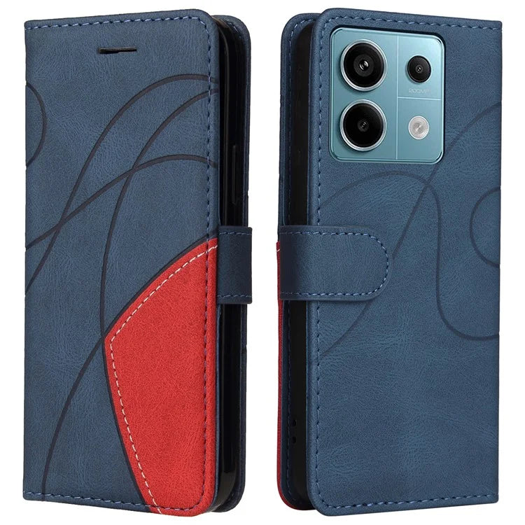 KT Leather Series-1 For Xiaomi Poco X6 5G / Redmi Note 13 Pro 5G Case Color Splicing Flip Stand Phone Cover