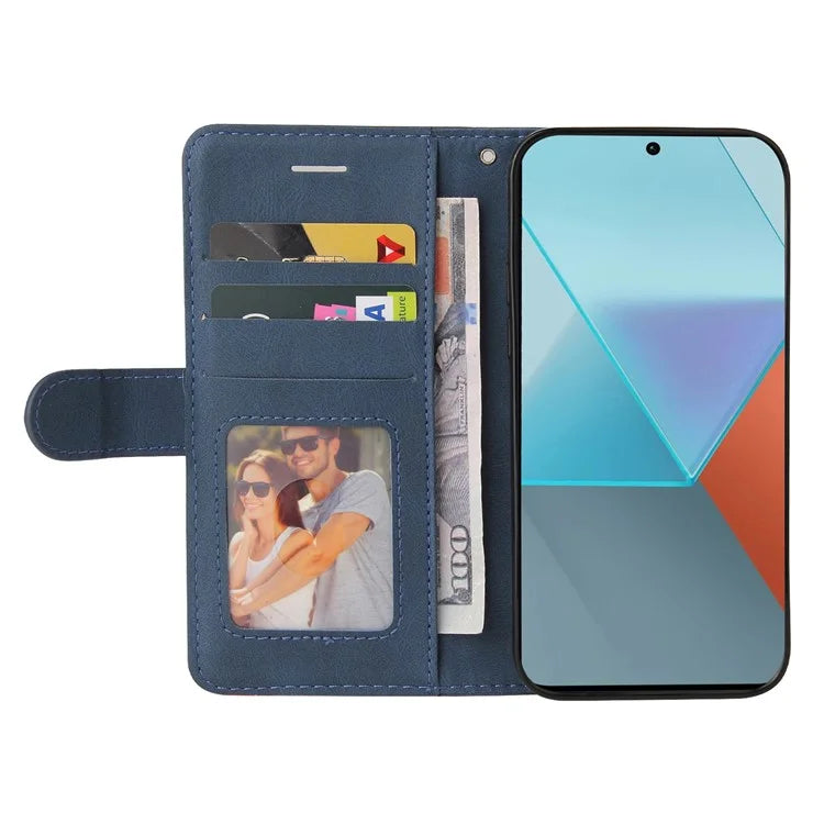 KT Leather Series-1 For Xiaomi Poco X6 5G / Redmi Note 13 Pro 5G Case Color Splicing Flip Stand Phone Cover