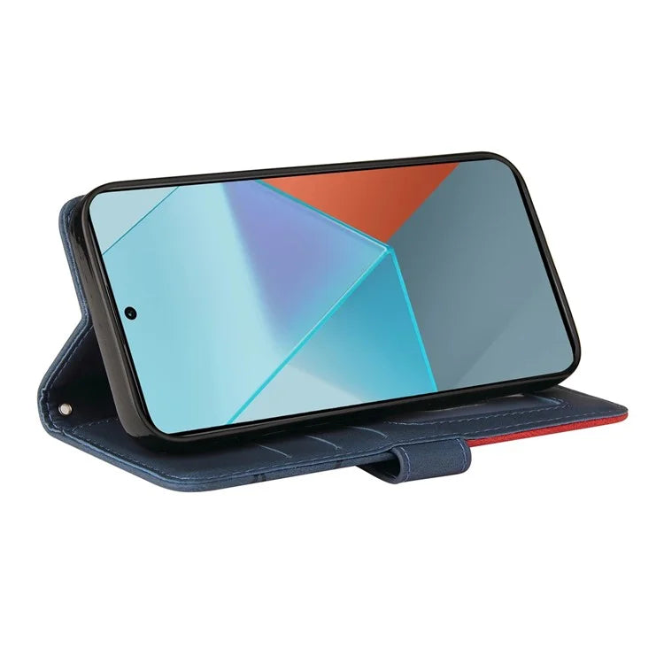 KT Leather Series-1 For Xiaomi Poco X6 5G / Redmi Note 13 Pro 5G Case Color Splicing Flip Stand Phone Cover