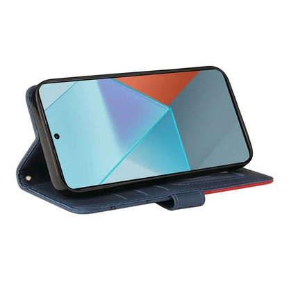 KT Leather Series-1 For Xiaomi Poco X6 5G / Redmi Note 13 Pro 5G Case Color Splicing Flip Stand Phone Cover
