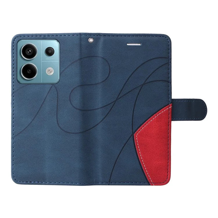 KT Leather Series-1 For Xiaomi Poco X6 5G / Redmi Note 13 Pro 5G Case Color Splicing Flip Stand Phone Cover