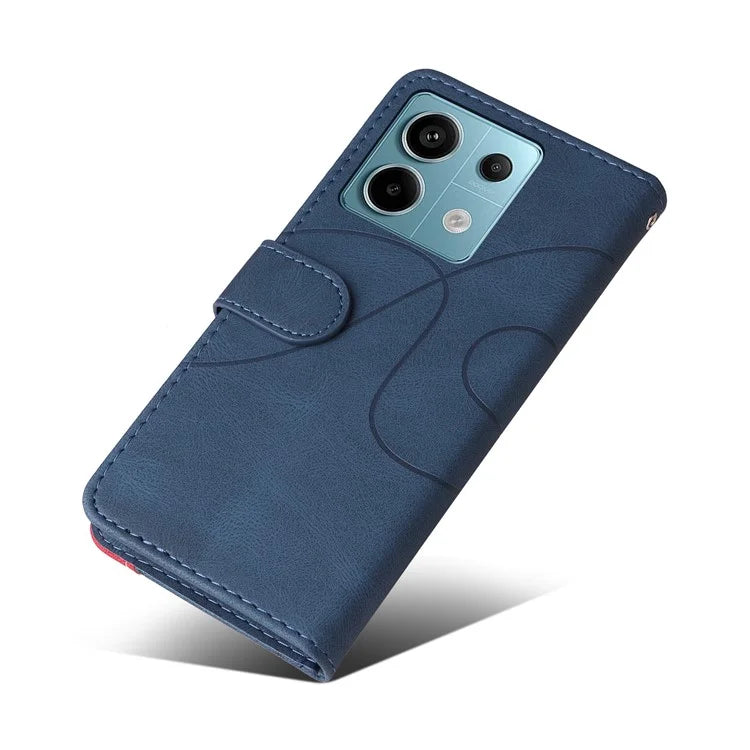KT Leather Series-1 For Xiaomi Poco X6 5G / Redmi Note 13 Pro 5G Case Color Splicing Flip Stand Phone Cover