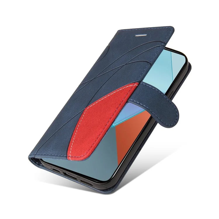 KT Leather Series-1 For Xiaomi Poco X6 5G / Redmi Note 13 Pro 5G Case Color Splicing Flip Stand Phone Cover