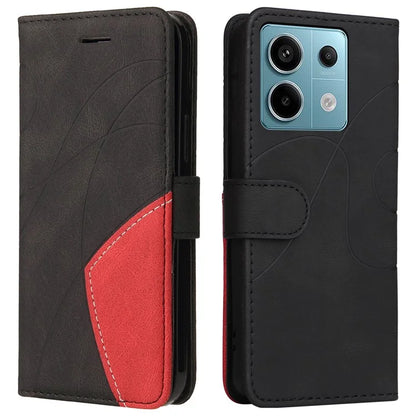 KT Leather Series-1 For Xiaomi Poco X6 5G / Redmi Note 13 Pro 5G Case Color Splicing Flip Stand Phone Cover
