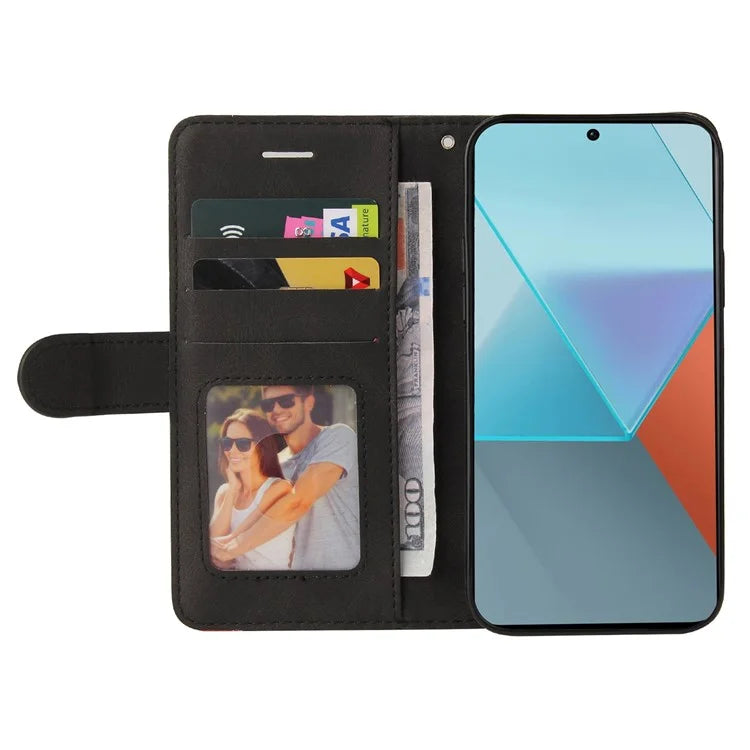 KT Leather Series-1 For Xiaomi Poco X6 5G / Redmi Note 13 Pro 5G Case Color Splicing Flip Stand Phone Cover