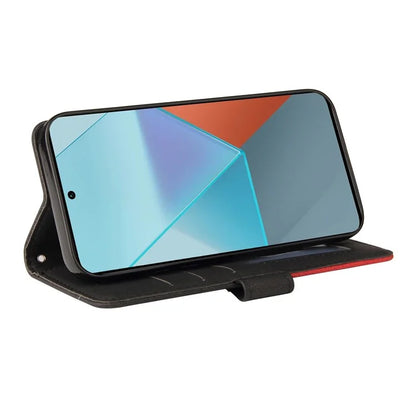 KT Leather Series-1 For Xiaomi Poco X6 5G / Redmi Note 13 Pro 5G Case Color Splicing Flip Stand Phone Cover