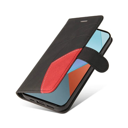KT Leather Series-1 For Xiaomi Poco X6 5G / Redmi Note 13 Pro 5G Case Color Splicing Flip Stand Phone Cover