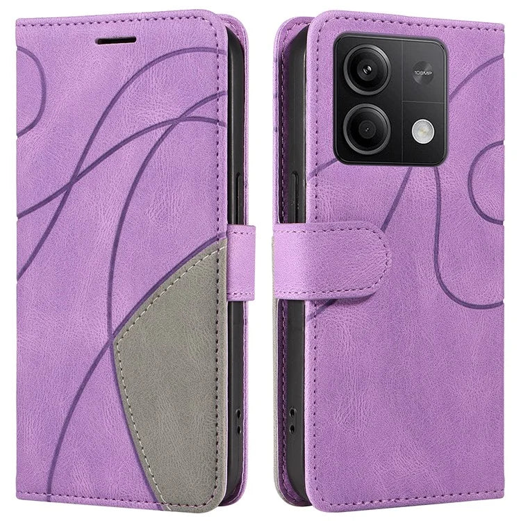 KT Leather Series-1 For Xiaomi Redmi Note 13 5G Case Color Splicing Phone Cover Card Slots Wrist Strap