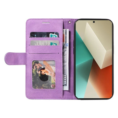 KT Leather Series-1 For Xiaomi Redmi Note 13 5G Case Color Splicing Phone Cover Card Slots Wrist Strap