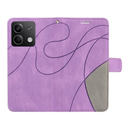 KT Leather Series-1 For Xiaomi Redmi Note 13 5G Case Color Splicing Phone Cover Card Slots Wrist Strap