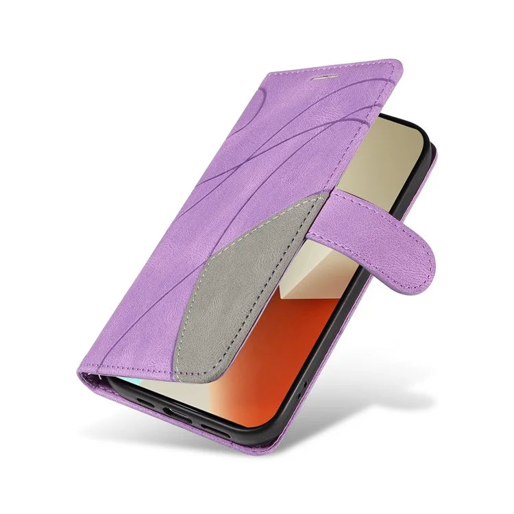 KT Leather Series-1 For Xiaomi Redmi Note 13 5G Case Color Splicing Phone Cover Card Slots Wrist Strap