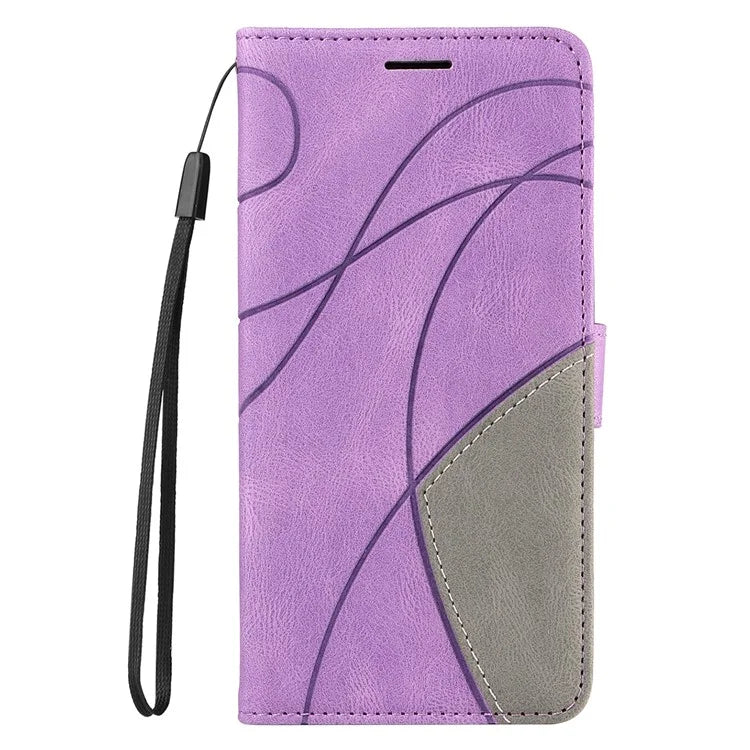 KT Leather Series-1 For Xiaomi Redmi Note 13 5G Case Color Splicing Phone Cover Card Slots Wrist Strap