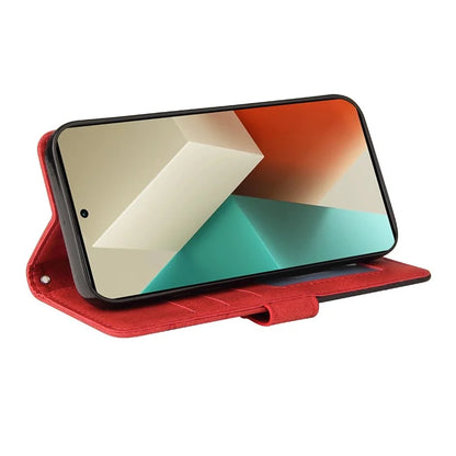 KT Leather Series-1 For Xiaomi Redmi Note 13 5G Case Color Splicing Phone Cover Card Slots Wrist Strap