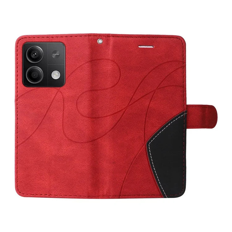 KT Leather Series-1 For Xiaomi Redmi Note 13 5G Case Color Splicing Phone Cover Card Slots Wrist Strap
