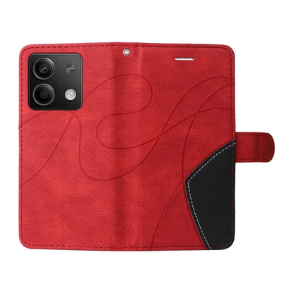 KT Leather Series-1 For Xiaomi Redmi Note 13 5G Case Color Splicing Phone Cover Card Slots Wrist Strap