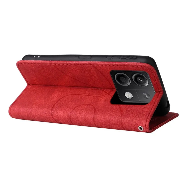 KT Leather Series-1 For Xiaomi Redmi Note 13 5G Case Color Splicing Phone Cover Card Slots Wrist Strap