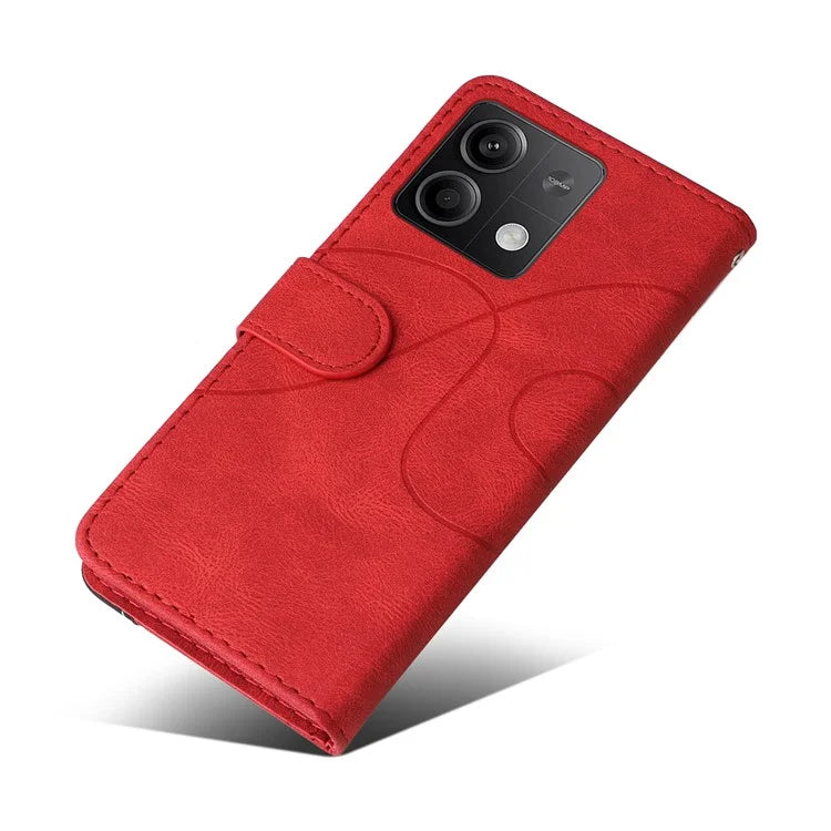 KT Leather Series-1 For Xiaomi Redmi Note 13 5G Case Color Splicing Phone Cover Card Slots Wrist Strap