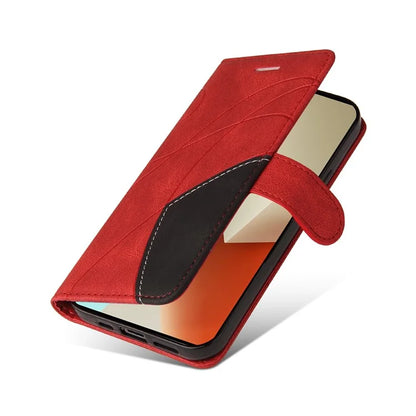 KT Leather Series-1 For Xiaomi Redmi Note 13 5G Case Color Splicing Phone Cover Card Slots Wrist Strap