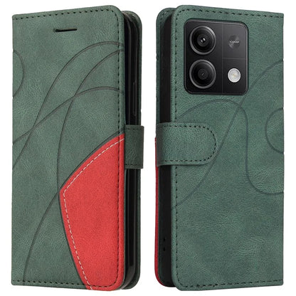 KT Leather Series-1 For Xiaomi Redmi Note 13 5G Case Color Splicing Phone Cover Card Slots Wrist Strap