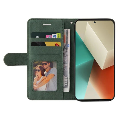 KT Leather Series-1 For Xiaomi Redmi Note 13 5G Case Color Splicing Phone Cover Card Slots Wrist Strap