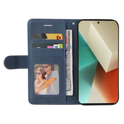 KT Leather Series-1 For Xiaomi Redmi Note 13 5G Case Color Splicing Phone Cover Card Slots Wrist Strap