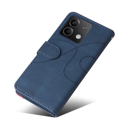 KT Leather Series-1 For Xiaomi Redmi Note 13 5G Case Color Splicing Phone Cover Card Slots Wrist Strap