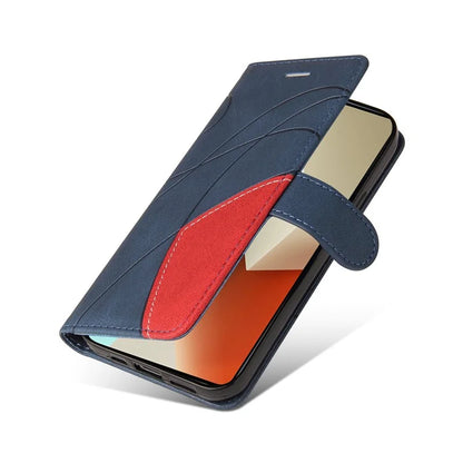 KT Leather Series-1 For Xiaomi Redmi Note 13 5G Case Color Splicing Phone Cover Card Slots Wrist Strap