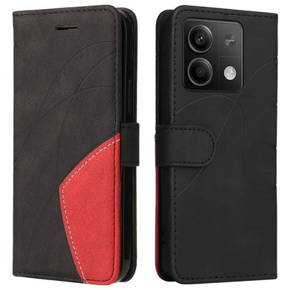 KT Leather Series-1 For Xiaomi Redmi Note 13 5G Case Color Splicing Phone Cover Card Slots Wrist Strap