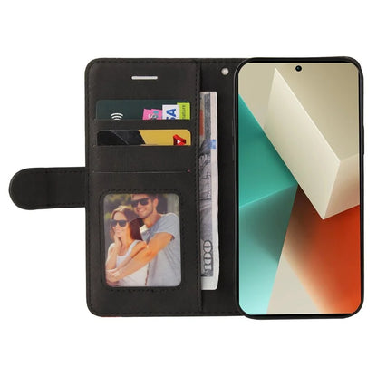 KT Leather Series-1 For Xiaomi Redmi Note 13 5G Case Color Splicing Phone Cover Card Slots Wrist Strap