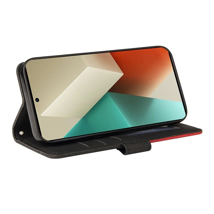 KT Leather Series-1 For Xiaomi Redmi Note 13 5G Case Color Splicing Phone Cover Card Slots Wrist Strap