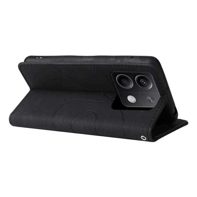 KT Leather Series-1 For Xiaomi Redmi Note 13 5G Case Color Splicing Phone Cover Card Slots Wrist Strap