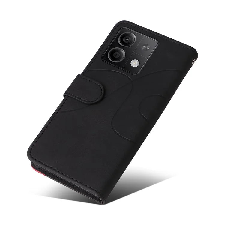 KT Leather Series-1 For Xiaomi Redmi Note 13 5G Case Color Splicing Phone Cover Card Slots Wrist Strap