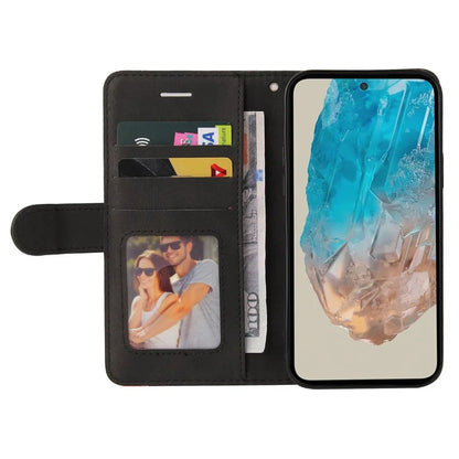 KT Leather Series-1 For Samsung	Galaxy M35 5G Case Two-Colors Splicing Phone Cover Folio Bookstytle